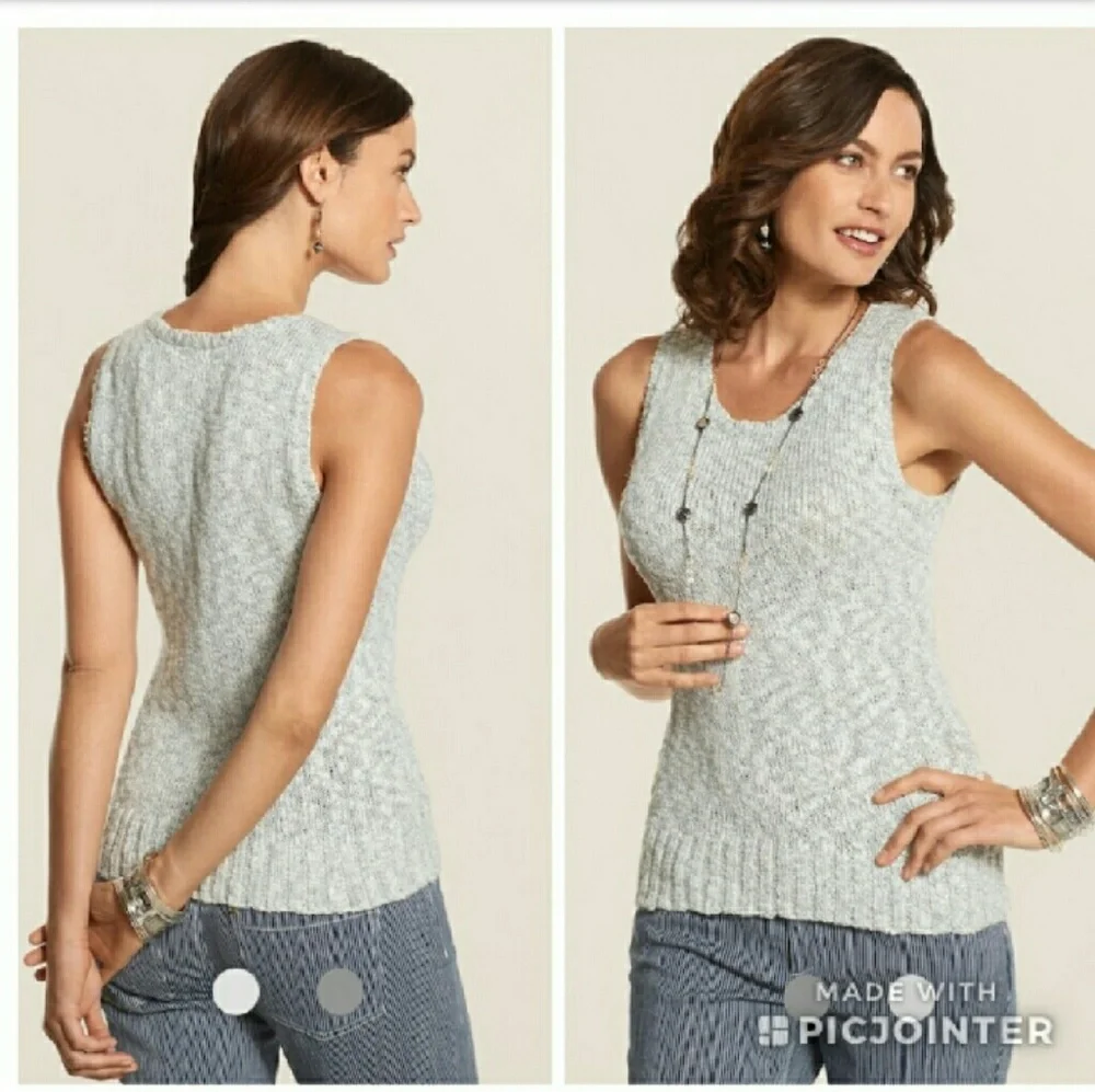 CHICO'S Laurel Lurex Sweater Set Sz 12